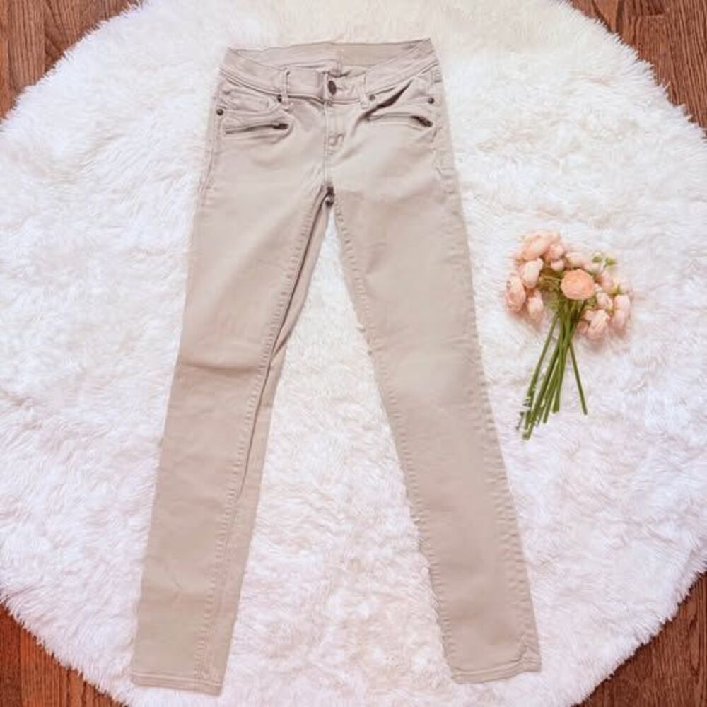 LOFT Beige Skinny Jeans Neutral Stretch Denim Size 00